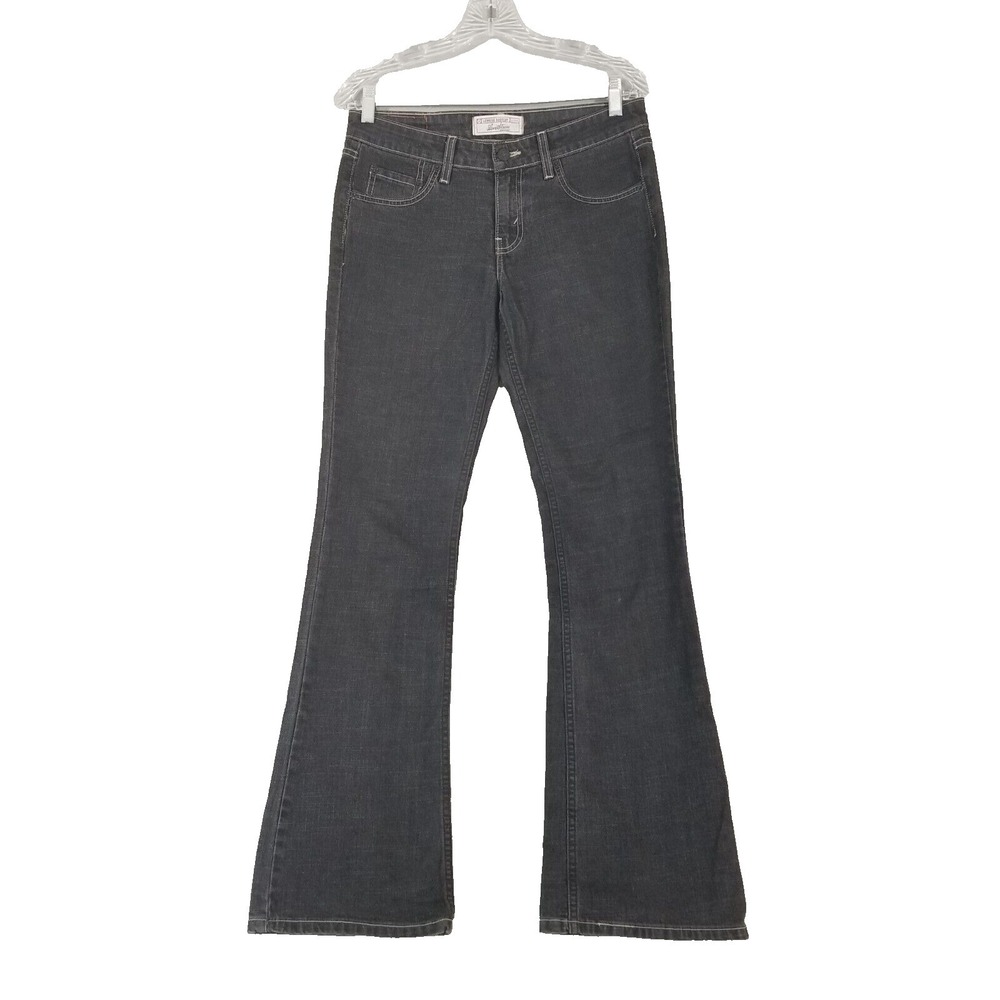 Levi's Signature jeans womens Junior 7 low rise bootcut black denim pants 32x33